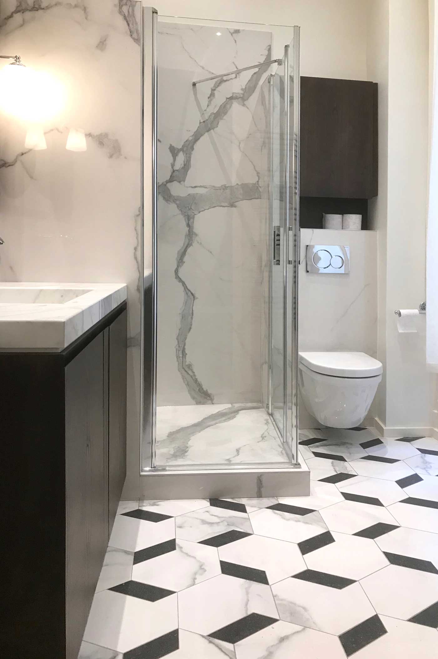 Salle de bains en marbre à Lyon