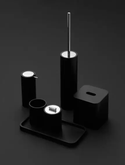 Accessoires de salle de bains DECOR WALTHER, finition noire — showroom RS.D Lyon