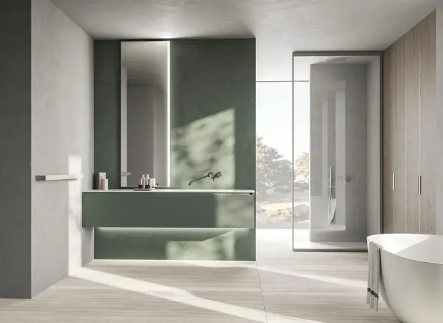 Meuble de salle de bains vert CASABATH — showroom RS.D Lyon